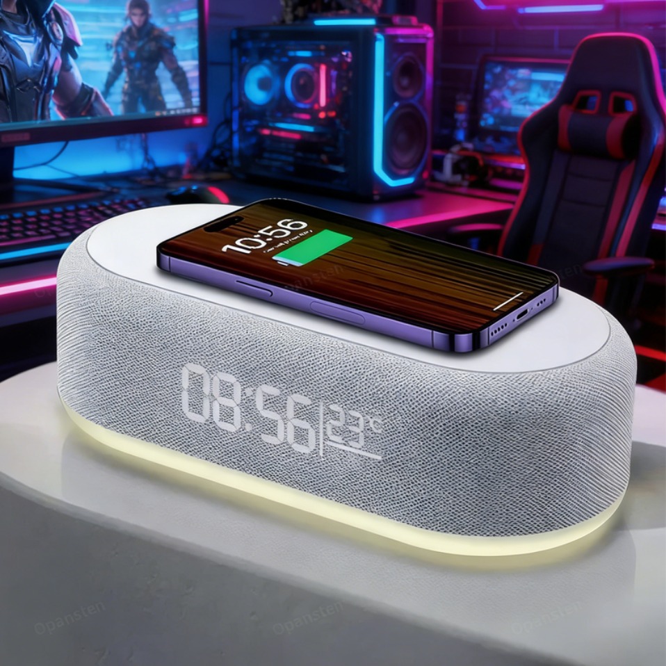 Digital Alarm Clock - Wireless Charger Pad Phone Alarm Bedroom