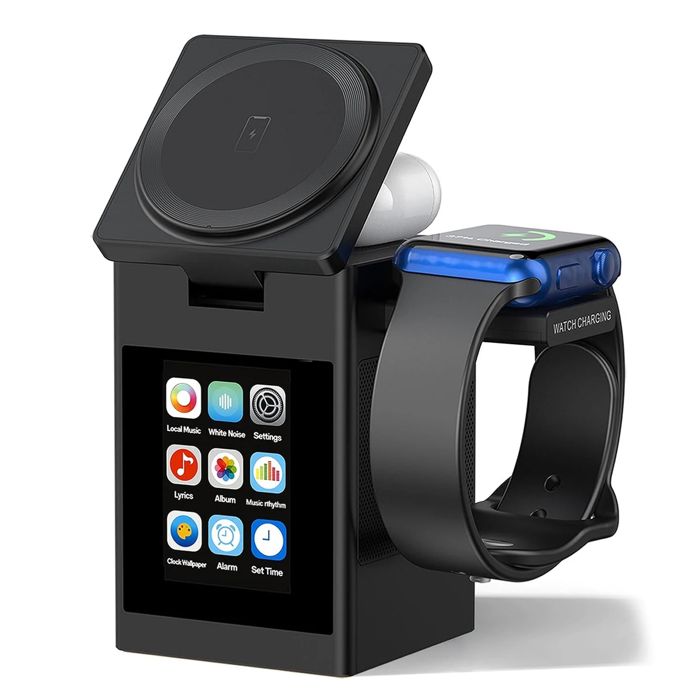 Digital Alarm Clock - LED Screen Magnetic Wireless Charger Stand