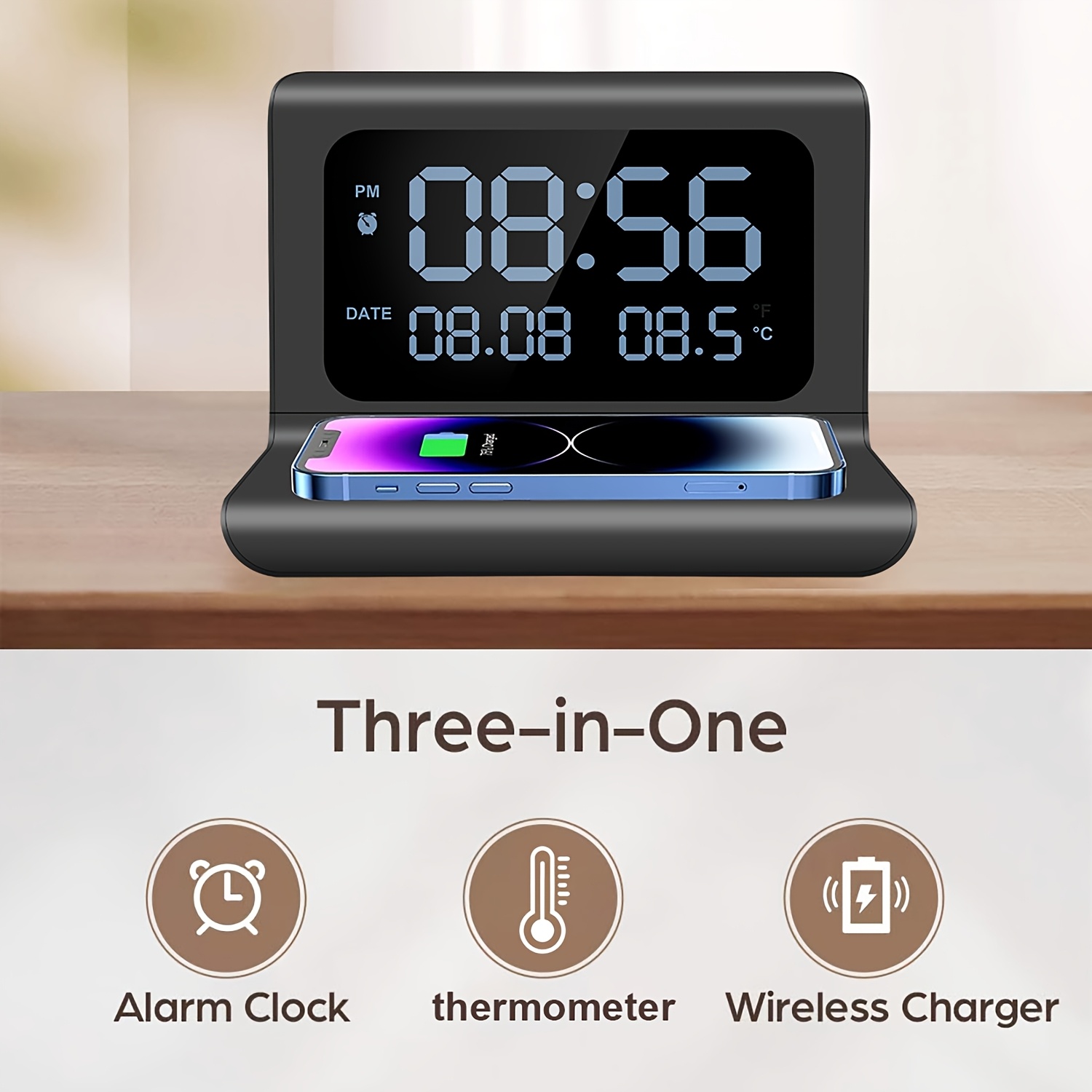 3-In-1 Wireless Fast Charging  - Digital Alarm Clock review and price