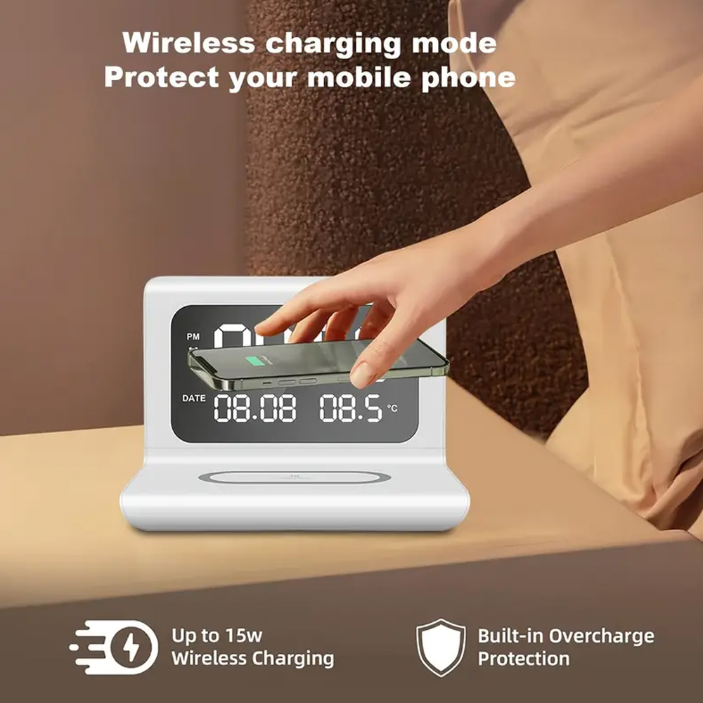 Fast Wireless Charger Pad Stan - Digital Alarm Clock review and price